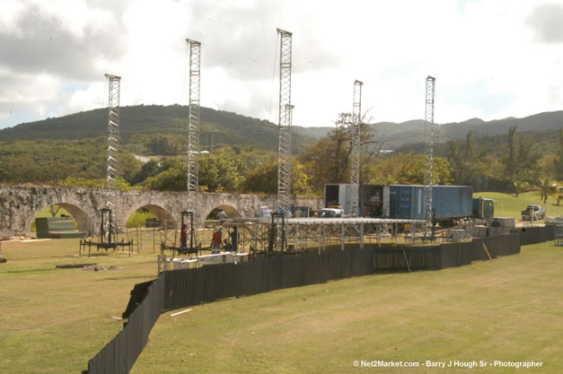 The Aqueduct Venue Under Construction - Thursday, January 18th - 10th Anniversary - Air Jamaica Jazz & Blues Festival 2007 - The Art of Music - Tuesday, January 23 - Saturday, January 27, 2007, The Aqueduct on Rose Hall, Montego Bay, Jamaica - Negril Travel Guide, Negril Jamaica WI - http://www.negriltravelguide.com - info@negriltravelguide.com...!