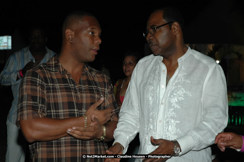 The Hon. Orette Bruce Goldwin, M.P., Prime Minister of Jamaica, Minister of Tourism, Hon. Edmund Bartlett, and Director of Tourism, Basil Smith at the Air Jamaica Jazz and Blues Festival 2008 The Art of Music - Ridday, January 25, 2008 - Air Jamaica Jazz & Blues 2008 The Art of Music venue at the Aqaueduct on Rose Hall Resort & Counrty Club, Montego Bay, St. James, Jamaica W.I. - Thursday, January 24 - Saturday, January 26, 2008 - Photographs by Net2Market.com - Claudine Housen & Barry J. Hough Sr, Photographers - Negril Travel Guide, Negril Jamaica WI - http://www.negriltravelguide.com - info@negriltravelguide.com...!