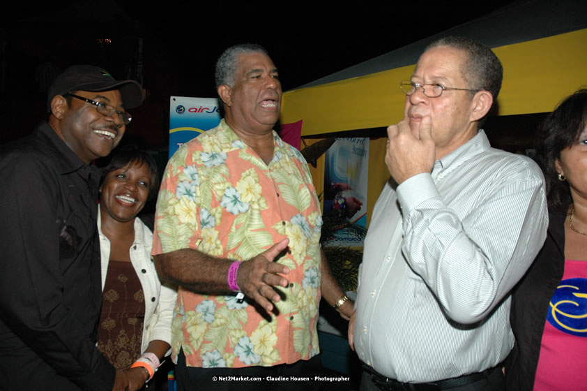 The Hon. Orette Bruce Goldwin, M.P., Prime Minister of Jamaica, Minister of Tourism, Hon. Edmund Bartlett, and Director of Tourism, Basil Smith at the Air Jamaica Jazz and Blues Festival 2008 The Art of Music - Thrusday, January 24, 2008 - Air Jamaica Jazz & Blues 2008 The Art of Music venue at the Aqaueduct on Rose Hall Resort & Counrty Club, Montego Bay, St. James, Jamaica W.I. - Thursday, January 24 - Saturday, January 26, 2008 - Photographs by Net2Market.com - Claudine Housen & Barry J. Hough Sr, Photographers - Negril Travel Guide, Negril Jamaica WI - http://www.negriltravelguide.com - info@negriltravelguide.com...!