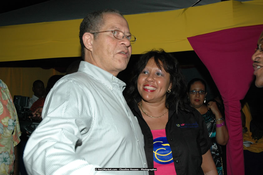 The Hon. Orette Bruce Goldwin, M.P., Prime Minister of Jamaica, Minister of Tourism, Hon. Edmund Bartlett, and Director of Tourism, Basil Smith at the Air Jamaica Jazz and Blues Festival 2008 The Art of Music - Thrusday, January 24, 2008 - Air Jamaica Jazz & Blues 2008 The Art of Music venue at the Aqaueduct on Rose Hall Resort & Counrty Club, Montego Bay, St. James, Jamaica W.I. - Thursday, January 24 - Saturday, January 26, 2008 - Photographs by Net2Market.com - Claudine Housen & Barry J. Hough Sr, Photographers - Negril Travel Guide, Negril Jamaica WI - http://www.negriltravelguide.com - info@negriltravelguide.com...!