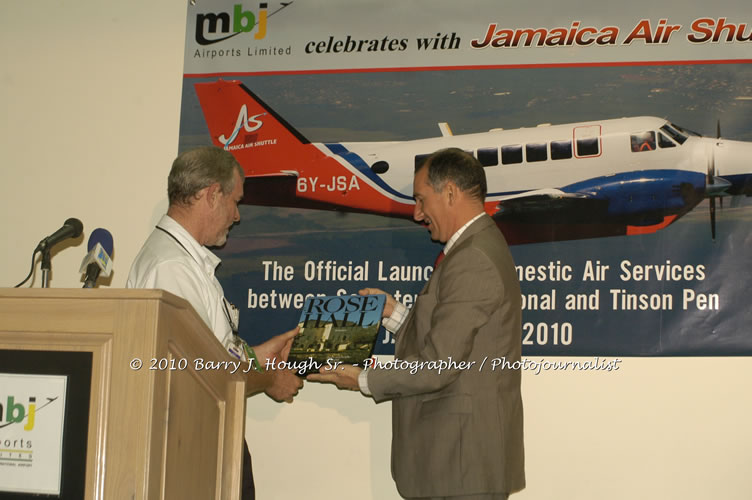 Jamaica Air Shuttle Launch @ MBJ Airports Limited, Wednesday, January 20, 2010, Sangster International Airport, Montego Bay, St. James, Jamaica W.I. - Photographs by Net2Market.com - Barry J. Hough Sr, Photographer/Photojournalist - The Negril Travel Guide - Negril's and Jamaica's Number One Concert Photography Web Site with over 40,000 Jamaican Concert photographs Published -  Negril Travel Guide, Negril Jamaica WI - http://www.negriltravelguide.com - info@negriltravelguide.com...!