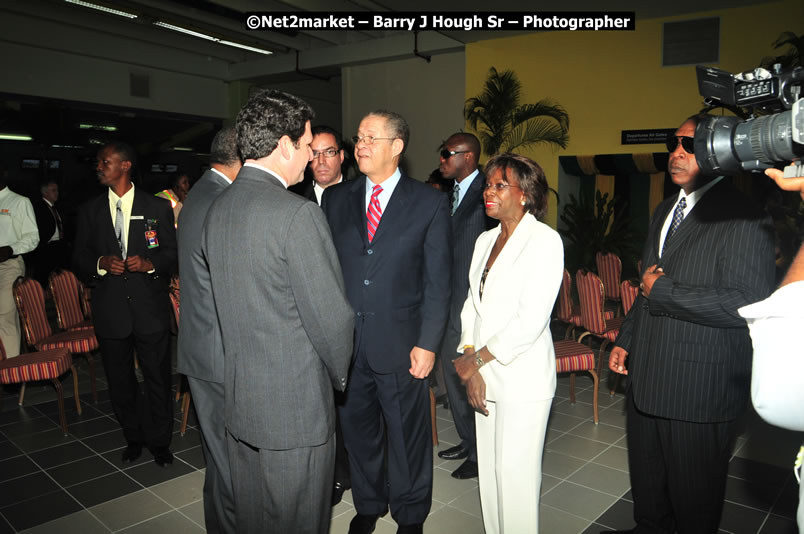 The Unveiling Of The Commemorative Plaque By The Honourable Prime Minister, Orette Bruce Golding, MP, And Their Majesties, King Juan Carlos I And Queen Sofia Of Spain - On Wednesday, February 18, 2009, Marking The Completion Of The Expansion Of Sangster International Airport, Venue at Sangster International Airport, Montego Bay, St James, Jamaica - Wednesday, February 18, 2009 - Photographs by Net2Market.com - Barry J. Hough Sr, Photographer/Photojournalist - Negril Travel Guide, Negril Jamaica WI - http://www.negriltravelguide.com - info@negriltravelguide.com...!