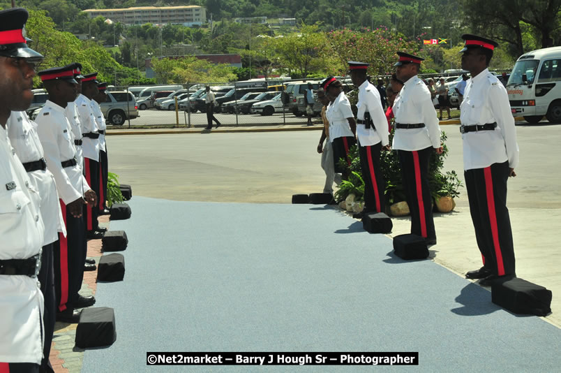 The Unveiling Of The Commemorative Plaque By The Honourable Prime Minister, Orette Bruce Golding, MP, And Their Majesties, King Juan Carlos I And Queen Sofia Of Spain - On Wednesday, February 18, 2009, Marking The Completion Of The Expansion Of Sangster International Airport, Venue at Sangster International Airport, Montego Bay, St James, Jamaica - Wednesday, February 18, 2009 - Photographs by Net2Market.com - Barry J. Hough Sr, Photographer/Photojournalist - Negril Travel Guide, Negril Jamaica WI - http://www.negriltravelguide.com - info@negriltravelguide.com...!