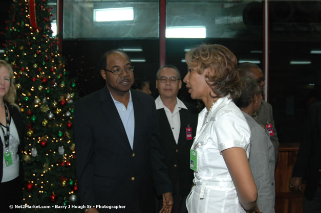 Minister of Tourism, Hon. Edmund Bartlett - Director of Tourism, Basil Smith, and Mayor of Montego Bay, Councilor Charles Sinclair Launch of Winter Tourism Season at Sangster International Airport, Saturday, December 15, 2007 - Sangster International Airport - MBJ Airports Limited, Montego Bay, Jamaica W.I. - Photographs by Net2Market.com - Barry J. Hough Sr, Photographer - Negril Travel Guide, Negril Jamaica WI - http://www.negriltravelguide.com - info@negriltravelguide.com...!