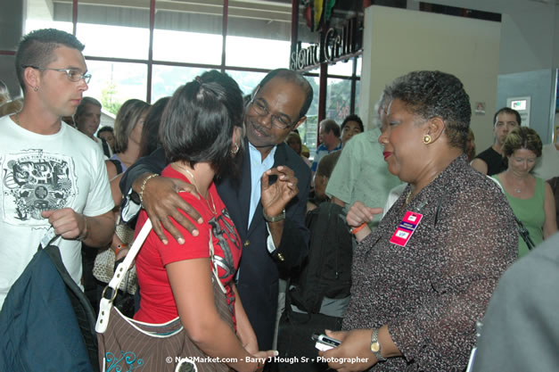 Minister of Tourism, Hon. Edmund Bartlett - Director of Tourism, Basil Smith, and Mayor of Montego Bay, Councilor Charles Sinclair Launch of Winter Tourism Season at Sangster International Airport, Saturday, December 15, 2007 - Sangster International Airport - MBJ Airports Limited, Montego Bay, Jamaica W.I. - Photographs by Net2Market.com - Barry J. Hough Sr, Photographer - Negril Travel Guide, Negril Jamaica WI - http://www.negriltravelguide.com - info@negriltravelguide.com...!