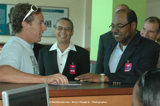 Minister of Tourism, Hon. Edmund Bartlett - Director of Tourism, Basil Smith, and Mayor of Montego Bay, Councillor Charles Sinclair Launch of Winter Tourism Season at Sangster International Airport, Saturday, December 15, 2007 - Sangster International Airport - MBJ Airports Limited, Montego Bay, Jamaica W.I. - Photographs by Net2Market.com - Barry J. Hough Sr, Photographer - Negril Travel Guide, Negril Jamaica WI - http://www.negriltravelguide.com - info@negriltravelguide.com...!