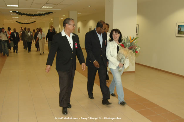 Minister of Tourism, Hon. Edmund Bartlett - Director of Tourism, Basil Smith, and Mayor of Montego Bay, Councillor Charles Sinclair Launch of Winter Tourism Season at Sangster International Airport, Saturday, December 15, 2007 - Sangster International Airport - MBJ Airports Limited, Montego Bay, Jamaica W.I. - Photographs by Net2Market.com - Barry J. Hough Sr, Photographer - Negril Travel Guide, Negril Jamaica WI - http://www.negriltravelguide.com - info@negriltravelguide.com...!