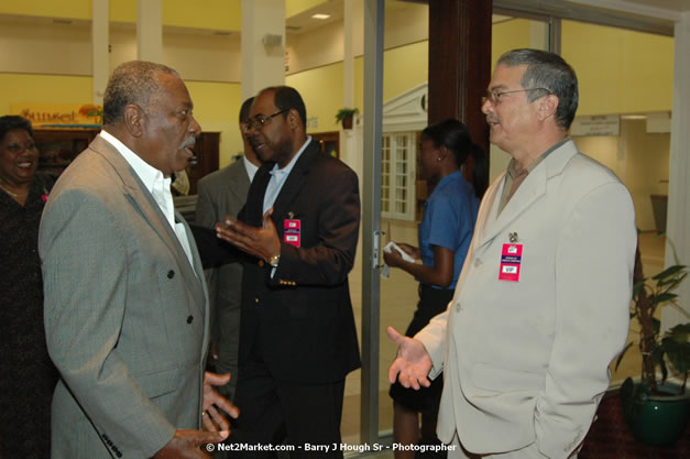 Minister of Tourism, Hon. Edmund Bartlett - Director of Tourism, Basil Smith, and Mayor of Montego Bay, Councillor Charles Sinclair Launch of Winter Tourism Season at Sangster International Airport, Saturday, December 15, 2007 - Sangster International Airport - MBJ Airports Limited, Montego Bay, Jamaica W.I. - Photographs by Net2Market.com - Barry J. Hough Sr, Photographer - Negril Travel Guide, Negril Jamaica WI - http://www.negriltravelguide.com - info@negriltravelguide.com...!