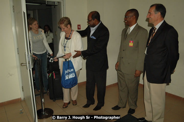 JetBue Airways' Inaugural Air Service between Sangster International Airport, Montego Bay and John F. Kennedy Airport, New York at MBJ Airports Sangster International Airport, Montego Bay, St. James, Jamaica - Thursday, May 21, 2009 - Photographs by Net2Market.com - Barry J. Hough Sr, Photographer/Photojournalist - Negril Travel Guide, Negril Jamaica WI - http://www.negriltravelguide.com - info@negriltravelguide.com...!