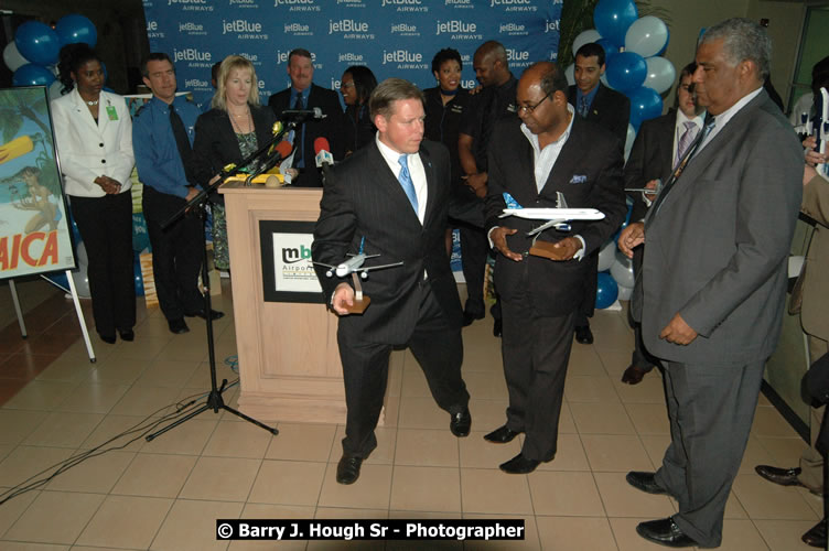 JetBue Airways' Inaugural Air Service between Sangster International Airport, Montego Bay and John F. Kennedy Airport, New York at MBJ Airports Sangster International Airport, Montego Bay, St. James, Jamaica - Thursday, May 21, 2009 - Photographs by Net2Market.com - Barry J. Hough Sr, Photographer/Photojournalist - Negril Travel Guide, Negril Jamaica WI - http://www.negriltravelguide.com - info@negriltravelguide.com...!