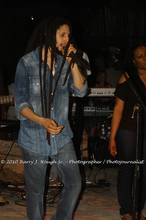 Julian Marley - Grammy Nominee & Son of the Legend Bob Marley - Live in Concert - Also featuring Ras Noble, Power Drill, Iron Head, & Robin Banks - Backing Band Roots Warrior, plus DJ Gemini @ One Love Reggae Concerts Series 09/10 @ Negril Escape Resort & Spa, February 2, 2010, One Love Drive, West End, Negril, Westmoreland, Jamaica W.I. - Photographs by Net2Market.com - Barry J. Hough Sr, Photographer/Photojournalist - The Negril Travel Guide - Negril's and Jamaica's Number One Concert Photography Web Site with over 40,000 Jamaican Concert photographs Published -  Negril Travel Guide, Negril Jamaica WI - http://www.negriltravelguide.com - info@negriltravelguide.com...!