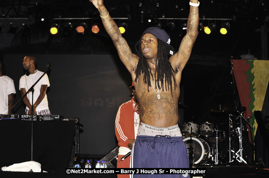 Lil Wayne @ Reggae Sumfest 2008 International Night 2, Catherine Hall, Montego Bay - Saturday, July 19, 2008 - Reggae Sumfest 2008 July 13 - July 19, 2008 - Photographs by Net2Market.com - Barry J. Hough Sr. Photojournalist/Photograper - Photographs taken with a Nikon D300 - Negril Travel Guide, Negril Jamaica WI - http://www.negriltravelguide.com - info@negriltravelguide.com...!