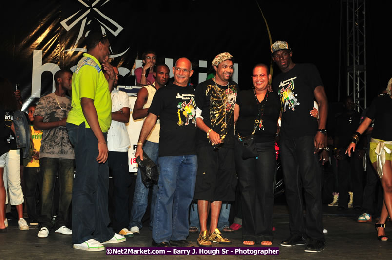 Usain Bolt of Jamaica - The Fastest Man In The World  - Usain Bolt Homecoming Celebrations Concert at the William Knibb High School Play Field, Trelawny - Ice, Ding Dong, Ravers Clavers, D'Angel, Voicemail, RDX and Dancers, Wayne Marshall, Tammi Chynn, Bugle, Nero, Tanya Stephens, Richie Spice, Kip Rich,and Shaggy - Photographs by Net2Market.com - Barry J. Hough Sr. Photojournalist/Photograper - Photographs taken with a Nikon D300 - Negril Travel Guide, Negril Jamaica WI - http://www.negriltravelguide.com - info@negriltravelguide.com...!