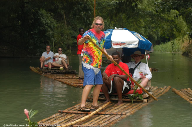 Rafting on the Martha Brae - Virgin Atlantic Inaugural Flight To Montego Bay, Jamaica Photos - Sir Richard Bronson, President & Family, and 450 Passengers - Rafting on the Martha Brae - Tuesday, July 4, 2006 - Negril Travel Guide, Negril Jamaica WI - http://www.negriltravelguide.com - info@negriltravelguide.com...!