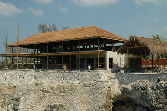 World Famous Rick's Cafe - Negril's West End Cliffs - Rebuilding After Ivan - Negril Travel Guide, Negril Jamaica WI - http://www.negriltravelguide.com - info@negriltravelguide.com...!